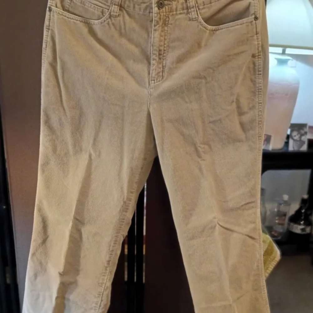 Talbot's Heritage Brown Corduroy Stretch Straight Leg Pants SZ 10 5 Pockets Wome